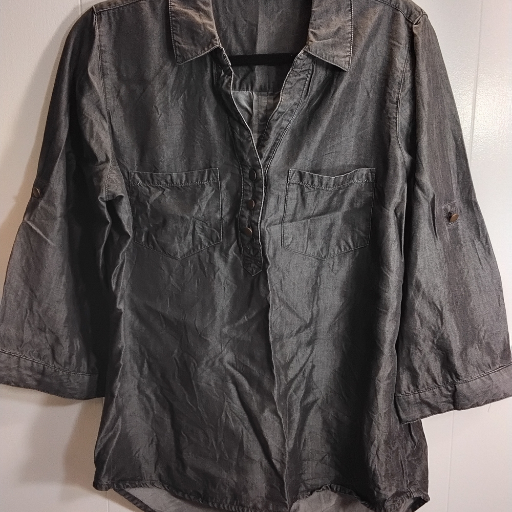 Gray Button-Up Shirt